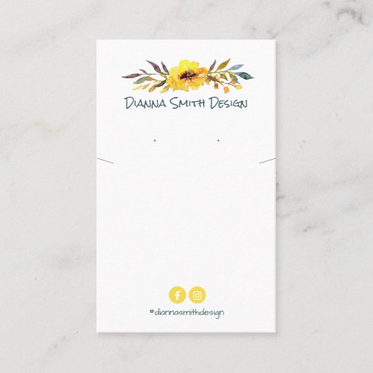 Gelbe weiße Keule und Kartenhalter Visitenkarte (Vorderseite)