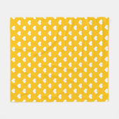 Gelbe weiße Liebe Herzdesign Fleecedecke (Vorderseite (Horizontal))