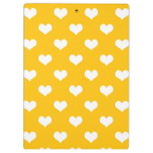 Gelbe weiße Liebe Herzdesign Klemmbrett (Rückseite)