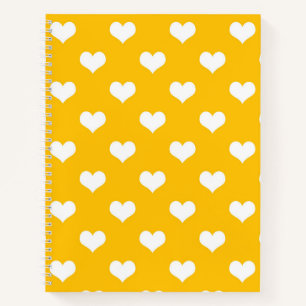 Gelbe weiße Liebe Herzdesign Notizblock