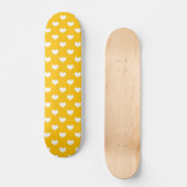 Gelbe weiße Liebe Herzdesign Skateboard (Vorderseite)
