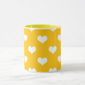 Gelbe weiße Liebe Herzdesign Tasse (Zentrum)