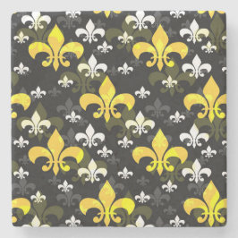 Gelbe weiße Lilie Steinuntersetzer