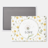 Gelbe weiße Löwenzahn Blumen Liebe Magnet (Vorderseite/Rückseite)