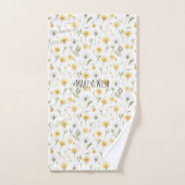 Gelbe weiße Löwenzahnblumen Badhandtuch Set (Handtuch)