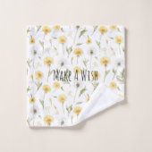 Gelbe weiße Löwenzahnblumen Badhandtuch Set (Waschlappen)