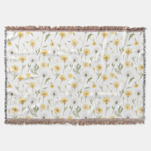 Gelbe weiße Löwenzahnblumen Decke (Vorderseite)