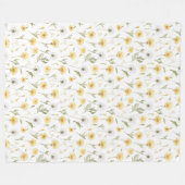 Gelbe weiße Löwenzahnblumen Fleecedecke (Vorderseite (Horizontal))