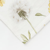 Gelbe weiße Löwenzahnblumen Fleecedecke (Ecke)