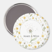 Gelbe weiße Löwenzahnblumen  Magnet (Vorderseite/Rückseite)