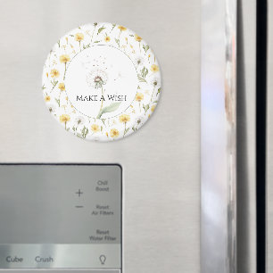 Gelbe weiße Löwenzahnblumen  Magnet