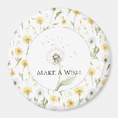 Gelbe weiße Löwenzahnblumen  Magnet (Vorne)