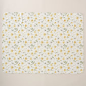 Gelbe weiße Löwenzahnblumen Sherpadecke (Vorderseite (Horizontal))