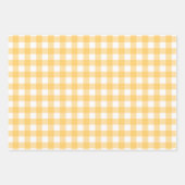 Gelbe weiße Muster Gingham Dots Streifen Geschenkpapier Set (Vorderseite)