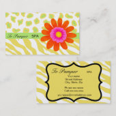 Gelbe, weiße, orangefarbene und grüne Zebra und Ge Visitenkarte (Vorne/Hinten)