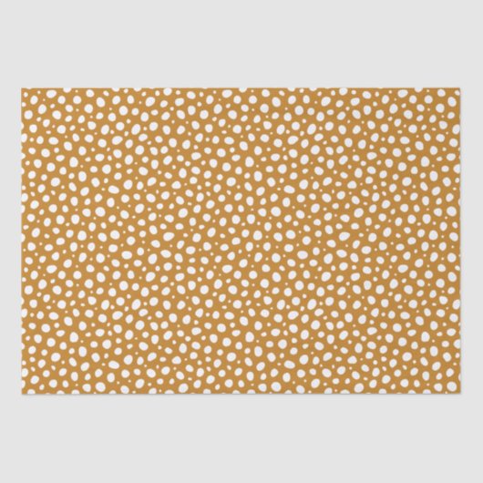 Gelbe weiße Polka Dots Herbst Stilvoll Seidenpapier (Vorderseite)