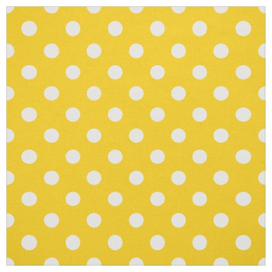 Gelbe weiße Polka Dots Textil Stoff (Muster)