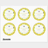 Gelbe weiße Produktkennzeichnung Rose hinzufügen L Runder Aufkleber (Blatt)