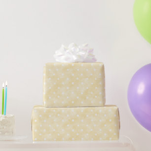 Gelbe weiße Punkte Geburtstag Geschenkpapier