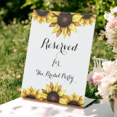 Gelbe weiße Sonnenblume für Hochzeiten Sockelschild
