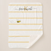 Gelbe weiße Streifen niedliches Bienenmonogramm-Sk Sherpadecke (Vorderseite)