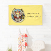 Gelbe weiße Taube Religiöse katholische Bestätigun Banner (Insitu)