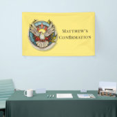 Gelbe weiße Taube Religiöse katholische Bestätigun Banner (Messeveranstaltung)
