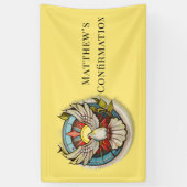 Gelbe weiße Taube Religiöse katholische Bestätigun Banner (Vertikal)