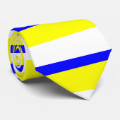 Gelbe weiße und blaue Horizontal-Gestreifte Krawatte (Gerollt)