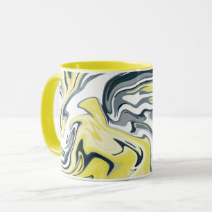 Gelbe, weiße und graue Radiant Waves Tasse