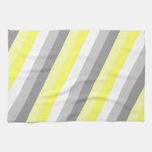 Gelbe, weiße und graue Streifen Geschirrtuch (Horizontal)