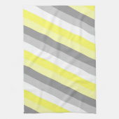 Gelbe, weiße und graue Streifen Geschirrtuch (Vertikal)