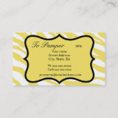 Gelbe, weiße und grüne Zebra und Geparden Visitenkarte (Rückseite)