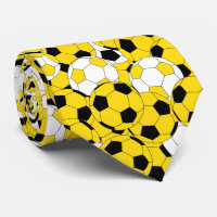 Gelbe, weiße und schwarze Fußball-Collage