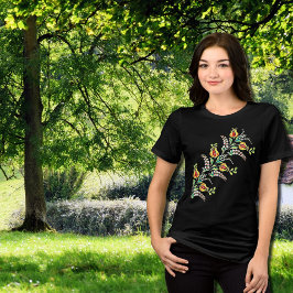 gelbe, weiße ungarische Blumenmotive Tri-Blend Shirt