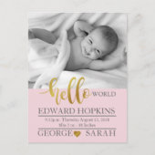 Gelbe Welt Baby Fotograf Ankündigung neu Postkarte (Vorderseite)