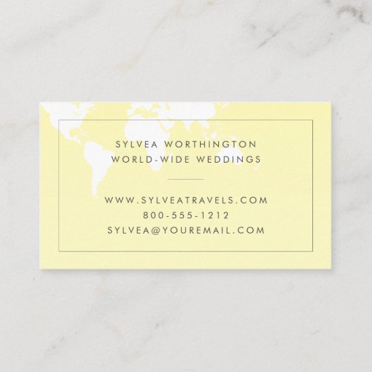 Gelbe Weltkarte Visitenkarte (Rückseite)