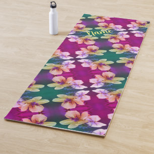 Gelbe Wildblume Abstrakte Kunst Personalisiert Yogamatte