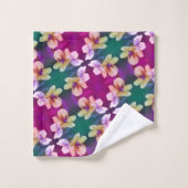 Gelbe Wildblume Abstraktes Kunstmuster Badhandtuch Set (Waschlappen)