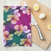 Gelbe Wildblume Abstraktes Kunstmuster Geschirrtuch (Viertel Falte)