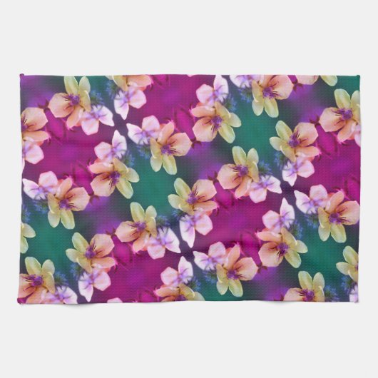 Gelbe Wildblume Abstraktes Kunstmuster Geschirrtuch (Horizontal)