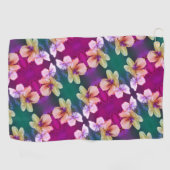 Gelbe Wildblume Abstraktes Kunstmuster Golfhandtuch (Horizontal)