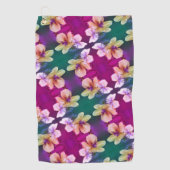 Gelbe Wildblume Abstraktes Kunstmuster Golfhandtuch (Vorderseite)