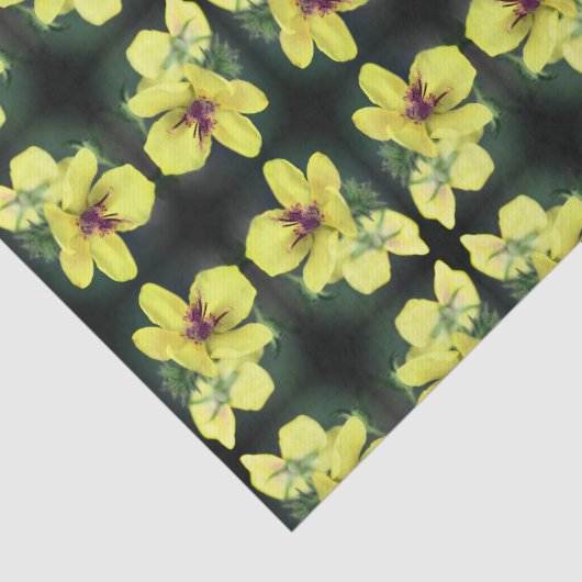 Gelbe Wildblume Abstraktes Muster Seidenpapier (Ausschnitt)