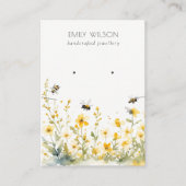 Gelbe Wildblume Bee Necklace Earring Display Visitenkarte (Vorderseite)