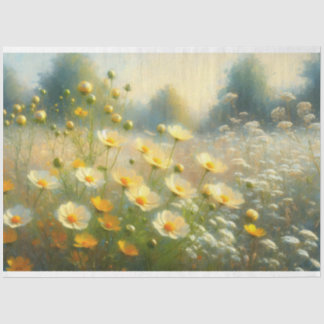 Gelbe Wildblume beeindruckende Malerei Decoupage Seidenpapier