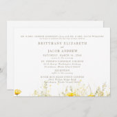 Gelbe Wildblume Beide Eltern 2 Veranstaltungsort H Einladung (Vorne/Hinten)