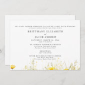 Gelbe Wildblume Beide Eltern 2 Veranstaltungsorte  Einladung (Vorne/Hinten)