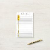 Gelbe Wildblume Bildcroll-Grenze Post-it Klebezettel (Auf Schreibtisch)