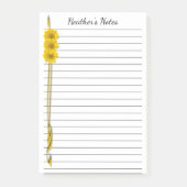 Gelbe Wildblume Bildcroll-Grenze Post-it Klebezettel (Vorderseite)